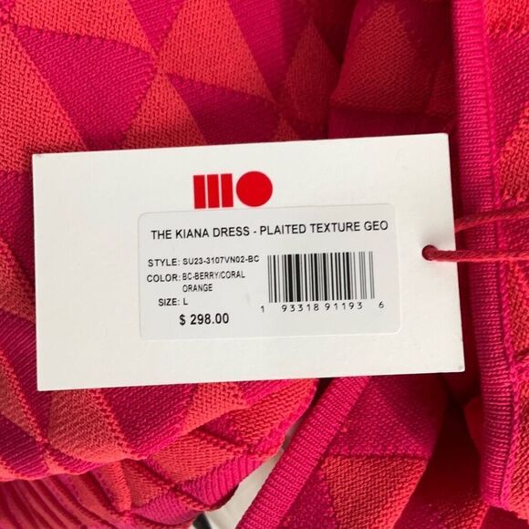 NWT Solid & Striped Berry Coral The Kianna Texture Geo Cutout Midi Dress Large - Picture 3 of 8